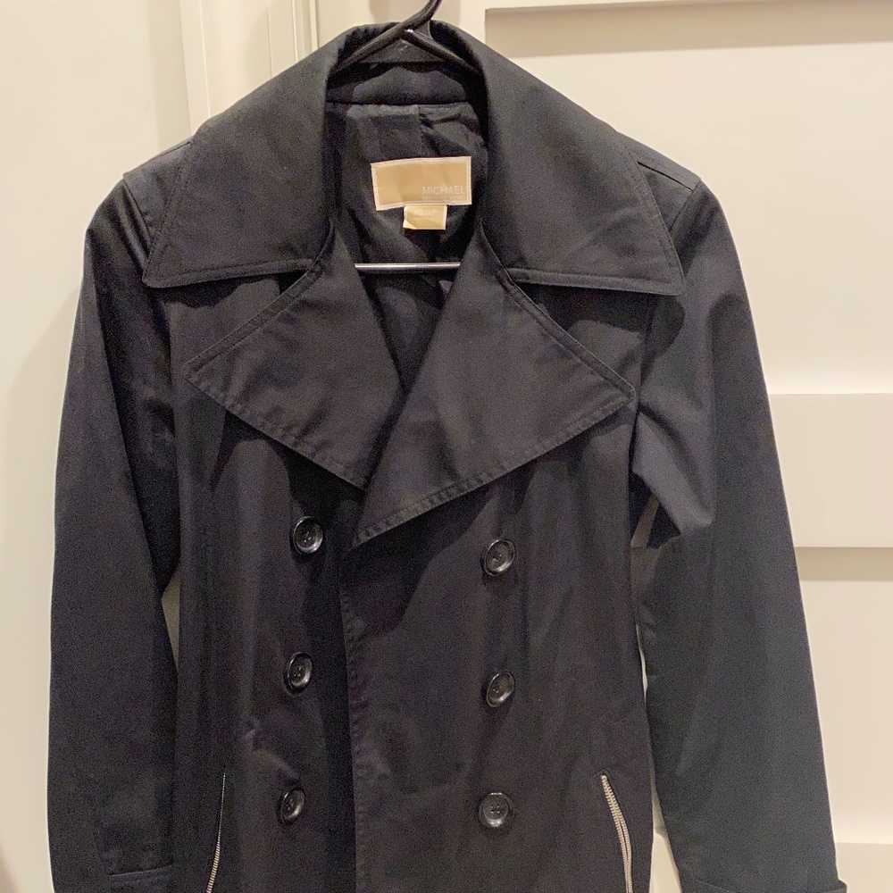 Michael Kors black womens trench coat